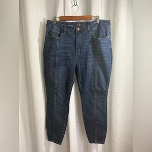 Judy Blue Front Seam Skinny Fit Jeans Dark Denim‎ Women's 20W JB8863 EUC! 0353